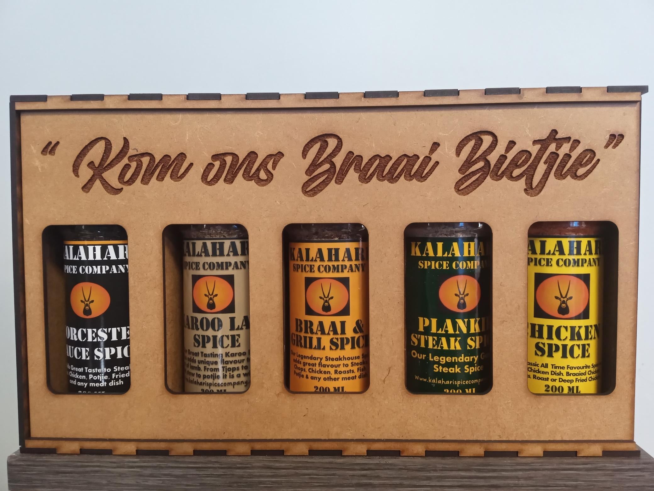 Customized Wooden 5 Spice Gift Box (With Spice)